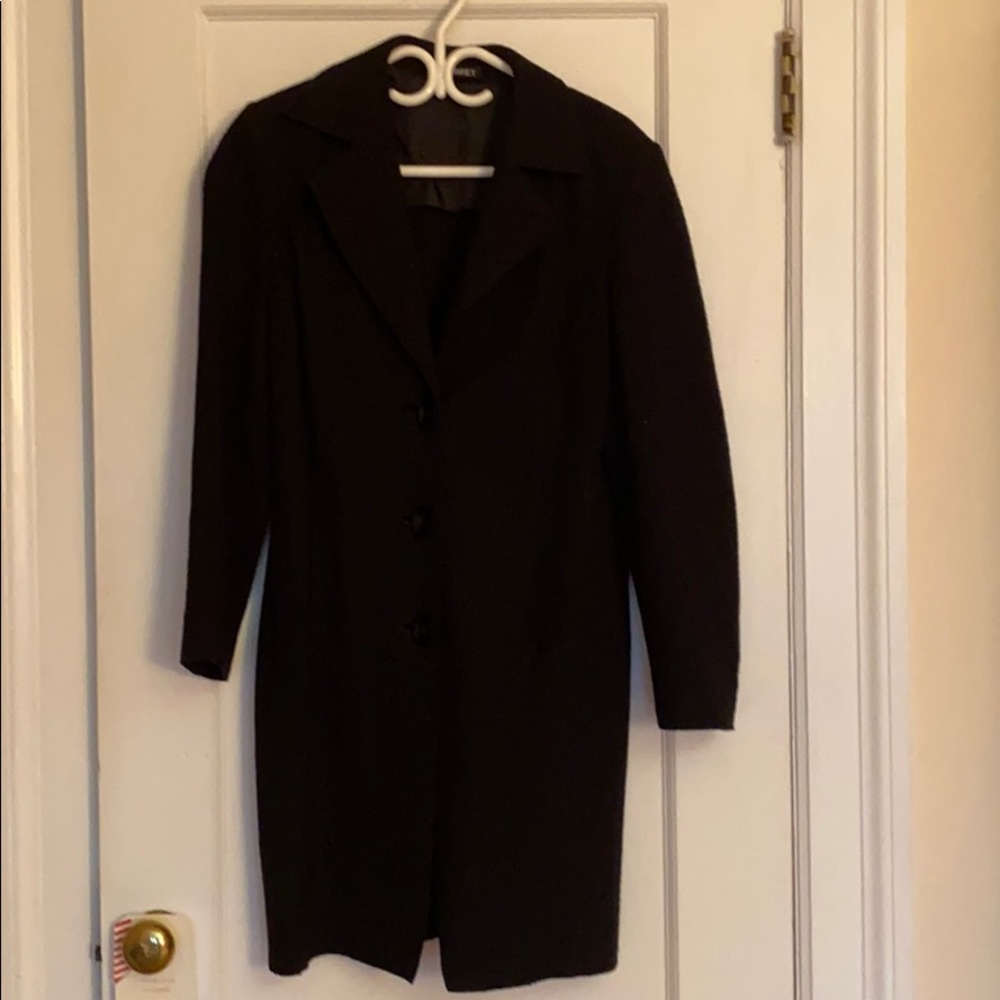 Gil Bret lightweight black boucle wool coat